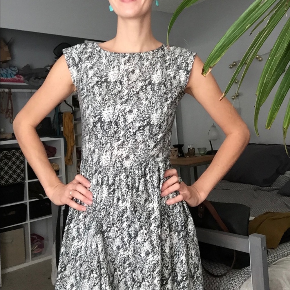 Black & white patterned A line dress - gorgeous